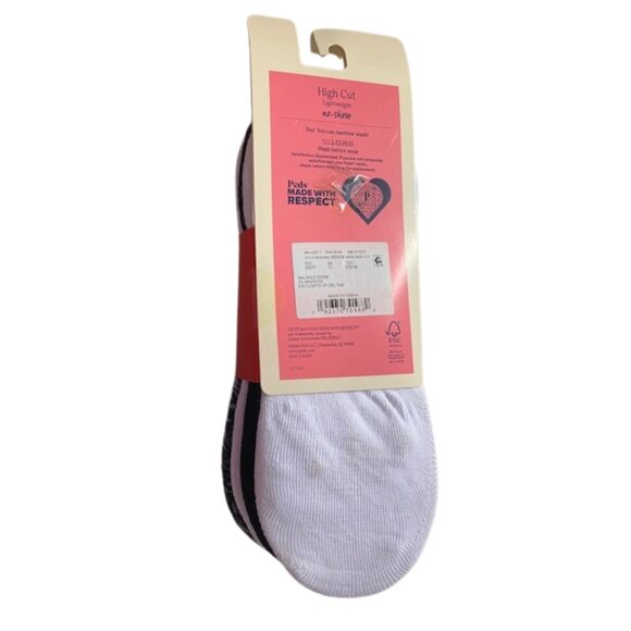 PEDS 12 PAIR Hi Cut NO SHOW Liner Socks ~ Shoe Lace Guard Tab ~ Gel Tab Heel - Picture 8 of 9